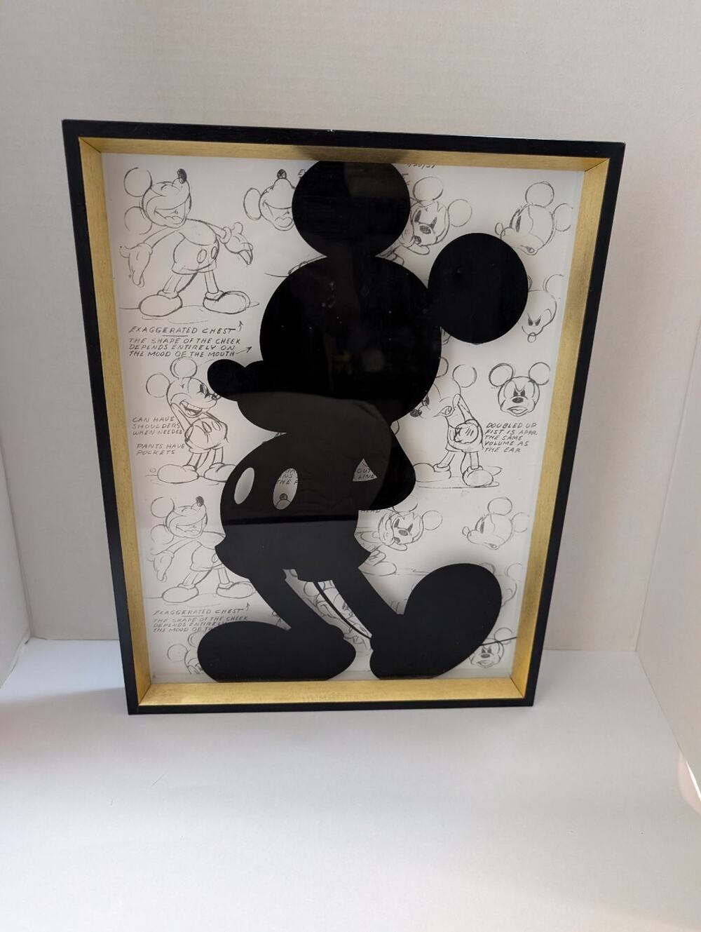 Disney Mickey Mouse Framed Art Artissimo Silhouette Character Design Sketches